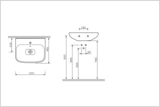 Раковина Am.pm Like C804221WH 55 см
